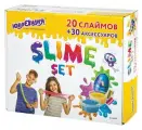 Комплект 2 шт, Набор слаймов 20 цветов, 30 аксессуаров, в колорбоксе, юнландия, 663775