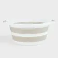 Таз складной, 22 л, пластик/резина, серо-бежевый, Foldaway