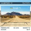 Телевизор HARPER 75U770TS, SMART (Google TV), диагональ 75 / Гарантия 2 года, черный