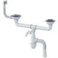 Сифон 3 1/2*40 B730V двойн. нос, с прямоуг перел. с гофрой 40*40/50UNICORN (винт, шток, ручка- латунь)