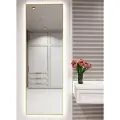 Зеркало с подсветкой в алюминиевой раме настенное ONE MIRROR 200х70см. Свет: Холодный белый 6000К. Золото