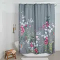 Штора для ванной комнаты и душа тканевая серая 180х200 см, Fleur