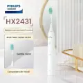 Электрическая зубная щетка Philips HX2431 для взрослых с функцией звуковой и вибрационной чистки power brush 2 режима бережной чистки белый