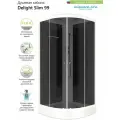 Душевая кабина Domani-Spa Delight Slim угловая 90х90 черная, низкий поддон, тонированное закаленное стекло 4 мм