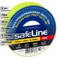 (8 шт.) Изолента ПВХ желто-зеленая 19мм 25м Safeline