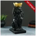 Копилка 'Лев с короной' черный, с золотом, 35см