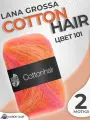 Пряжа для вязания Lana Grossa Cottonhair пушистая, цвет 101, 2 мотка
