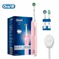 Электрическая зубная щетка Oral B Pro 4 с датчиком давления, таймером на 2 минуты, 4 режимами и 3 сменными насадками