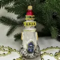 Irena-Co елочная игрушка, стекло Маяк (11,5х5х5см)
