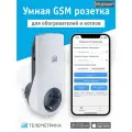 Умная GSM розетка Телеметрика Т80 (ведущая, серия М) 16А, с датчиком температуры и контролем напряжения
