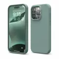 Elago для iPhone 15 Pro чехол Soft silicone (Liquid) Midnight Green