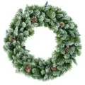 Хвойный венок императрица заснеженная с шишками, хвоя - PVC, 60 см, Triumph Tree