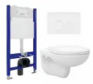 Комплект 3 в 1 инсталляция Enio Tecnico 50 EN8050050 + Унитаз подвесной Enio Ekos EN0170571 + кнопка белая матовая Rotondo