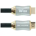 Кабель HDMI Wize WAVC-HDMI8K-5M, v.2.1, 19M/19M, 8K/120Hz/60Hz, 4K/144Hz/120Hz 4:4:4, eARC, HDCP 2.3/EDID/ HEC/CEC/ DDC, 26 AWG, ультравысокоскоростной, позол. разъемы, 24 карат, черный, 5м