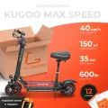 Электросамокат взрослый с сиденьем Kugoo Max Speed, скорость до 45 км/ч, нагрузка до 150 кг, пробег до 35 км