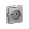Розетка Systeme Electric (Schneider Electric) AtlasDesign, без заземления, без шторок, 16А, механизм, алюминий, ATN000341, 3 шт