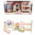 Игровой набор фигурка кролика со спальной мебелью для кукольного домика