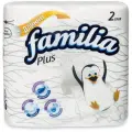 Туалетная бумага Familia Plus белая двухслойная, 4 уп., без запаха