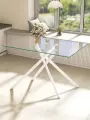 Стол обеденный из закаленного стекла, металлические ножки RDT1100-W, 110х70х75 см
