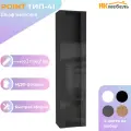 POINT ТИП-41 шкаф-витрина навесной, 40 х 170 х 29 см, МДФ/ЛДСП, Черный/Черный глянец