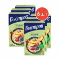 Быстров каша овсяная, не требующая варки, Ассорти с клубникой, черникой и персиком 240г 6шт