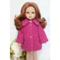 Одежда для кукол 32-35см Paola Reina, Vidal Rojas, Berjuan и др, Шубка для кукол, фуксия (ягненок)