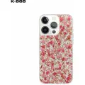 Чехол Flowers для iPhone 14 PRO Max, малиновый