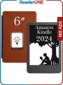 Электронная книга Amazon Kindle 11, 6 дюймов, 2024, 16 Гб, без рекламы, черная, с обложкой ReaderONE Brown