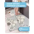 Коврики кухонные Homium Home, набор из 2 шт, серый, 45*58/45*158 см
