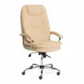 Компьютерное кресло TetChair SOFTY LUX, бежевый, экокожа, хромированная крестовина