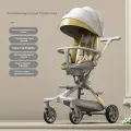 Легкая и складная двусторонняя детская коляска с защитой от опрокидывания, в которой дети могут сидеть и лежать.
