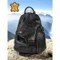 Рюкзак женский повседневный CAPRI из натуральной кожи черный