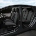 Комплект чехлов Автопилот Алькантара ромб Hyundai Creta II с 21г. (с подлокотником) Черный + Серый