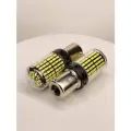 Белые P21W LED 1-контактные 12-24V лампы (P21W 1156 BA15S) 144SMD 3014 для автомобилей мототехники грузовиков, 2шт