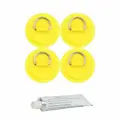 4 шт + клей Патч Рым для SUP доски с металлическим кольцом желтый