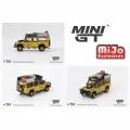 Машинка MINI GT 1/64 Land Rover Defender 110 1989 Camel Trophy Amazon Team Japan Diecast Scale Model Car