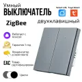 Умный выключатель Tuya ZigBee, две клавиши, в умный дом, Алиса