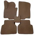 EVA/ЭВА/ЕВА коврики на салон LADA/лада/PRIORA/приора/2007-2016 гв/ с 3Д лапой зоны отдыха левой ноги/ коричневый ромб с коричневым кантом