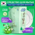 LION Жидкость для мытья посуды Pure fermentation Plant, 1.2 л, 1.13 кг
