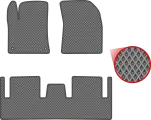 Автомобильные коврики EVA для Citroen C4 Picasso II Grand (2013-2018), серые с серым кантом, ячейка - ромб