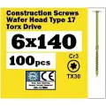 Саморез конструкционный 6х140 прессшайба, TX30, SEWMETIZ (100 шт)