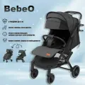 Коляска прогулочная всесезонная, легкая детская коляска -BebeO BB02, с москитной сеткой и дождевиком, универсальная для новорожденных. сумка-рюкзак. Версия с механической регулировкой спинки