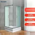 Душевой уголок River Morava XL 90/24 MT с поддоном стекло матовое, профиль серебристый, универсальная