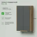 Шкаф пенал для ванной подвесной Итана Nill 60 600х300х1000 Графит
