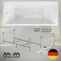 Ванна акриловая 180x80 AM.PM Gem 3в1: ванна, каркас и слив-перелив хром; усиленный корпус, надежное акриловое покрытие