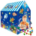 Палатка детская игровая Pituso Подводный мир, домик для детей, 50 шаров, цвет синий