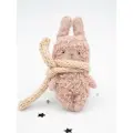 Мягкая игрушка ручной работы, розовый зайчик, искусственный мех, 13 см