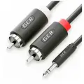 GCR Кабель-переходник 7.5m аудио jack 3,5mm / 2 х RCA, черный
