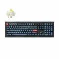 Беспроводная механическая клавиатура Keychron V6 Max (100%) цвет Retro, Русская раскладка, RGB, Hot Swap, кейкапы без подсветки, линейные переключатели (Gateron Jupiter Red)