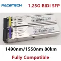 PACBTECH 1.25G SFP-трансивер, 80 км 1490 нм/1550 нм 1000Base-BIDI одномодовый симплексный модуль LC sfp PAC-1G-80AI /AC-1G-80BI, 80KM-1pair